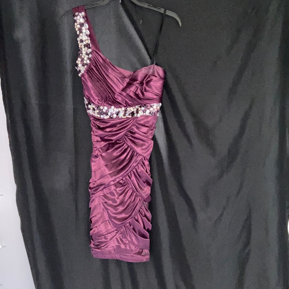 Dress, mini cocktail or prom maroon purple